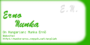 erno munka business card