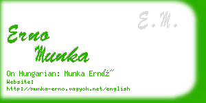 erno munka business card